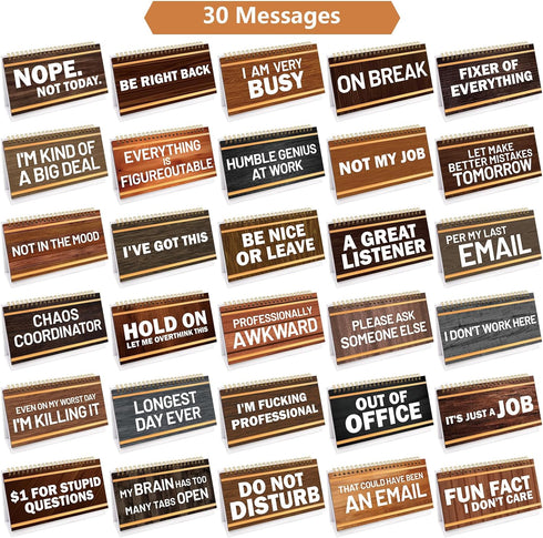 Desk Flip Accessories Funny Desk Supplies for Work 30 Desktop Flip Messages Decor Office Colleague Coworkers Gifts...