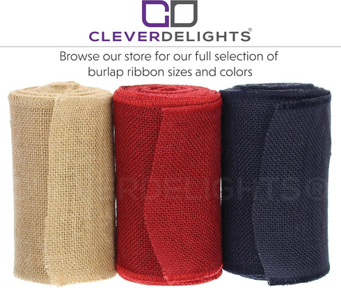 CleverDelights 6" Navy Burlap Ribbon - Wired Edges - 10 Yards - Jute Burlap Fabric...