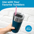 10 Reusable Silicone Drinking Straws + Cleaning Brush, 30oz - 20oz Tumblers Compatible, Dishwasher Safe, Extra Long Straw - Silicone Straws Reusab...