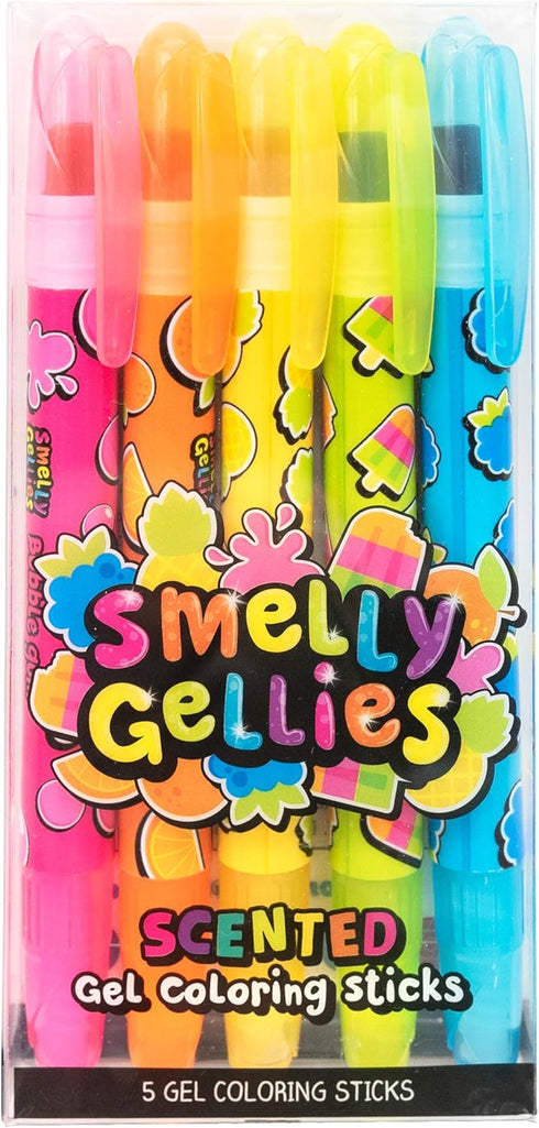Smelly Gellies - Patented Gourmet Scented Glidewrite Gel Coloring Sticks, Crayons, Highlighters - 5 Count - Gifts for Kids...