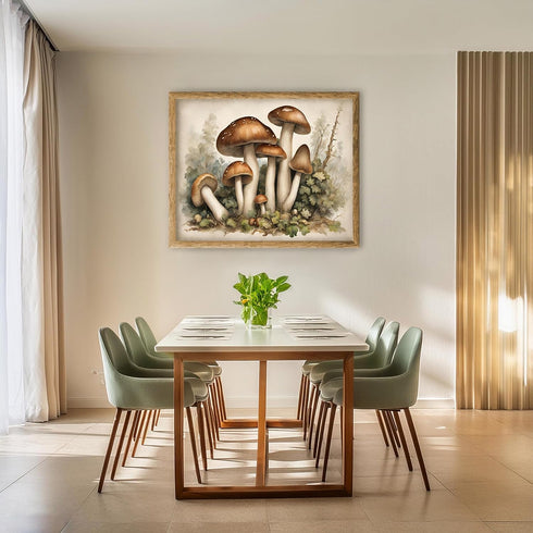 Posterizer 1 pcs- A group of mushrooms in the jungle print-Floral Botanical Art-Kitchen & Bar Art- Gift for Men Women Entrepreneur Teens-Living Ro...