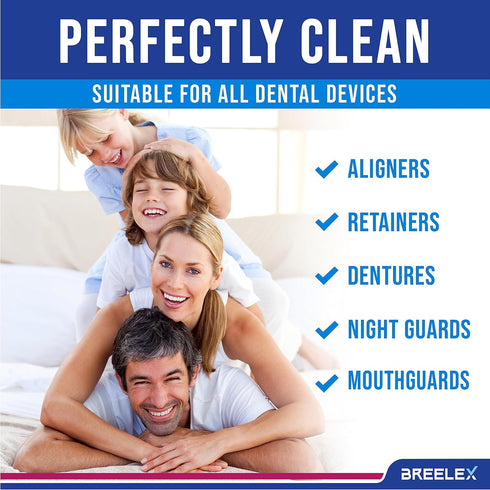 Denture Cleaning Tablets - 120 Retainer Cleaner Tablets for Aligner, Mouth & Night Guard - FSA HSA Approved Products - Dental Cleanser for Nightgu...