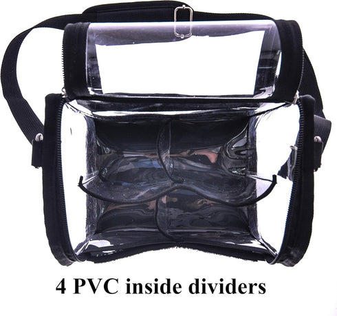 Trave Medium Makeup Brush Buddy Makeup Brush Holder Bag Cosmetic Kits Beauty Accessories Storage Organizer Bag with 4 Dividers & Shoulder Straps...