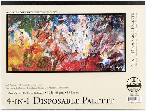Bee Paper - 9"x 12" All Purpose 4-in-1 Disposable Palette Paper, 50 Sheets...