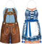 Hillban 2 Pcs Oktoberfest Mardi Gras Apron Couples Cooking Aprons German Party Costume for BBQ Baking Chef Kitchen Gifts (Fresh Style)...