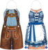 Hillban 2 Pcs Oktoberfest Mardi Gras Apron Couples Cooking Aprons German Party Costume for BBQ Baking Chef Kitchen Gifts (Fresh Style)...