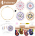 Whaline 4 Mandala Embroidery Starter Kit with Instruction Plum Blossom Chrysanthemum Orchid Lotus Needlepoint Cross Stitch Kit with Embroidery Hoo...