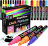 18 Classic Neon Chalk Markers Double Pack of Both Fine and Reversible Medium Tip Liquid Chalk Pens Wet Erasable - Menu Boards, Glass, Windows, Whi...
