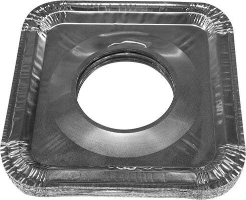 Aluminum Foil Square Gas Burner Disposable Heavy Thick Quality Bib Liners Covers (8.5" Square) from Cavalier (40 Pack)