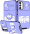 (2in1 for Samsung Galaxy A13 5G Case for Women Cute Cats Girls Phone Cover Girly Kawaii Pretty Teens Purple Animals Design with Camera Cover and R...