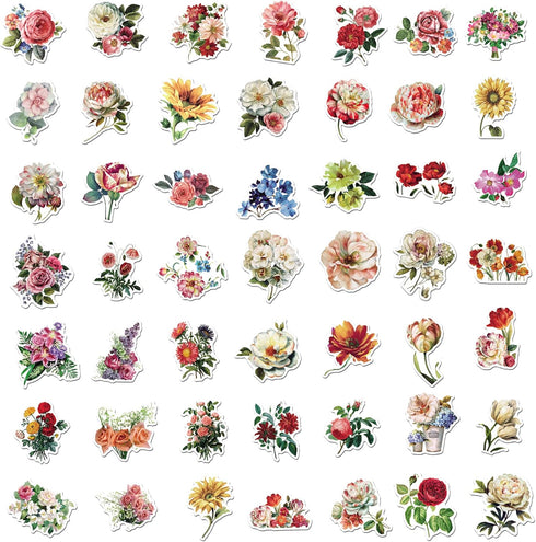 200PCS Flower Stickers Pack Vinyl Decals for Water Bottles Hydroflask Book MacBook Laptop Phone Case...
