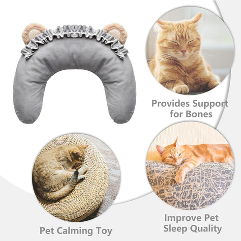 Pet Pillow for Dogs, Dog Calming Pillow, Cat Pillow, Soft Dog Neck Pillow, U-Shaped Pillow for Cat and Dog, Machine Washable Pet, Improve Pet Slee...