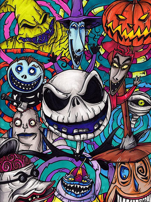 Nightmare Before Christmas Cross Stitch - Jack Needlepoint Counted Cross Stitch Kits for Beginners Adults Patterns Dimensions Embroidery Kits Arts...