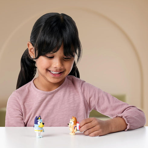 Bluey Figure 2-Packs, Action Heroes 2.5 Inch and Bingo Figures...