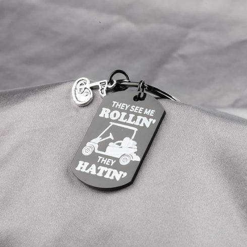 TIIMG They See Me Rollin They Hatin Keychain For Golf Lover Golf Cart Gift Golfing Club Gift Golfer Gift...