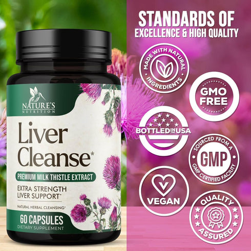 Liver Cleanse Detox & Repair Formula - Herbal Liver Support Supplement with Milk Thistle with Silymarin, Artichoke Extract, Dandelion, Beet, Chico...