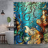 LIVILAN Mermaid Shower Curtain, Jellyfish Fabric Bathroom Curtains Set with Hooks Marine Ocean Animals Bathroom Decor Washable 72x72 Inches...
