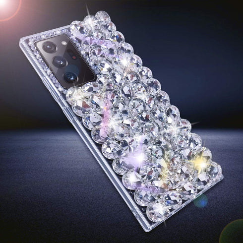 Bonitec for Samsung Galaxy Note 20 Ultra 5G Case 3D Glitter Sparkle Bling Case Luxury Shiny Crystal Rhinestone Diamond Bumper Clear Gems Protectiv...