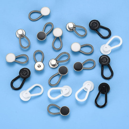 20 Pcs Shirt Collar Button Extenders, Elastic Collar Extenders for Mens Shirts, 5 Styles Dress Shirt Tie Neck Collar Button Expanders for Expandin...
