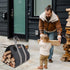 Indoor Heavy Firewood Log Carrier Tote, Oxford Canvas Fabric Foldable Wood Carrier Padded Handles, Outdoor Large Capacity Firewood Carrier Bag wit...