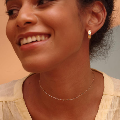 Fettero Chain Choker Necklace for Women Delicate Fashion Satellite Choker Layered Necklace Gold Plated Dainty Necklace Simple Choker Jewelry...