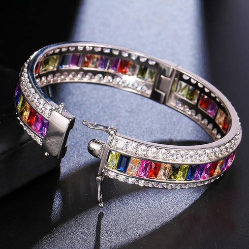 Women Amethyst Bracelets Garnet Ruby Blue Sapphire Tennis Bracelet Bridal Girl Girlfriend Jewelry...