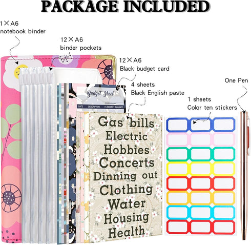 Glitter Budget Planner,Money Saving Binder with Zipper Envelopes & Expense Budget Sheets,Envelopes Money Saving Challenge,Savings Budget Planner w...