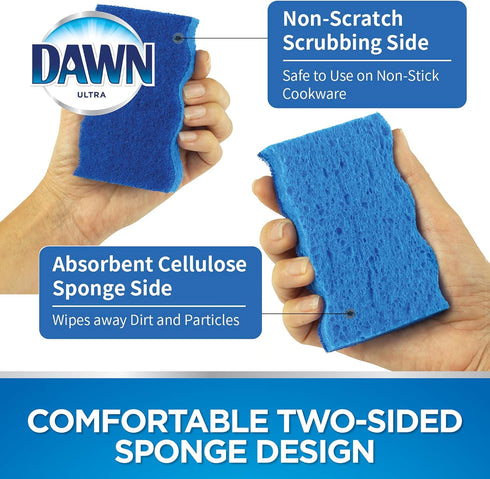 Dawn Non-Scratch Kitchen Dish Sponges, Blue (Pack of 3)...