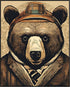 Posterizer 1 pcs-angry bear in work clothes-abstract art 1-Art for Animal Lovers-Abstract & Modern Art-Decor for Home & Office- unframed wall art...