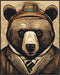 Posterizer 1 pcs-angry bear in work clothes-abstract art 1-Art for Animal Lovers-Abstract & Modern Art-Decor for Home & Office- unframed wall art...