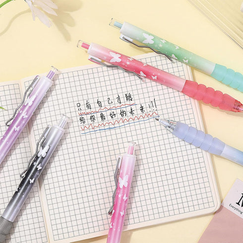 6 Pcs Cute Retractable Pens Butterfly Gel Ink Pens Soft Grip Pen 0.5mm Black Ink Pen Writing Pens Office School Supplies Aesthetic Pens for Women ...