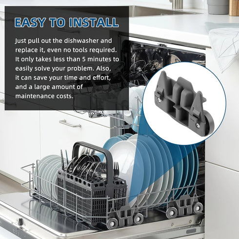 W10195416V W10195416 Dishwasher Wheels Lower Rack Metal shaft Parts by AMI PARTS, Fit for Kitchen-aid Whirl-pool May-tag Ken-more Dishwasher Rack ...