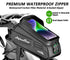 Bike Phone Holder Bag -Waterproof Bicycle Accessories Pouch Hard Case Large Capacity Top Tube Front Frame Cycling Mount Bag, TPU Touch-Screen & Su...