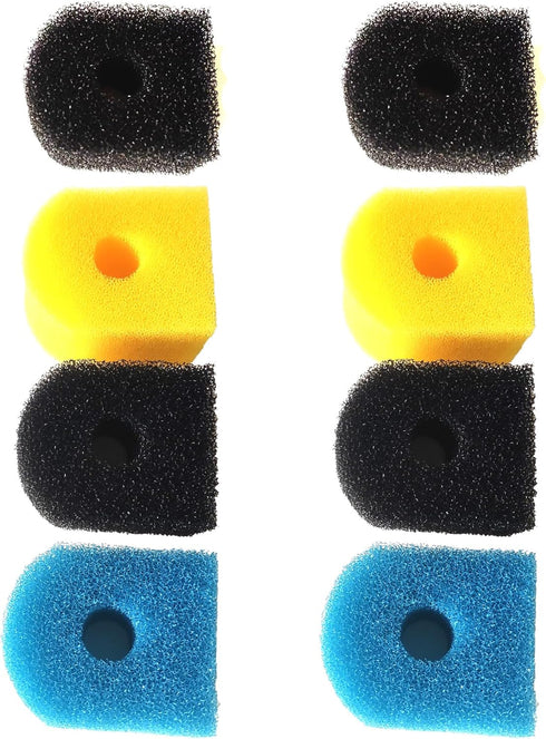 Aquarium Filter Replacement Sponge, Fish Tank Filter Replacement Parts, Including 2 x Coarse Sponge, 2 x Fine Sponge 4 x Black Sponge...