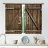 Cinbloo Farmhouse Kitchen Curtains Rod Pocket 27.5W x 39L Inch Brown Barn Door Wooden Rustic Garage Gate Vintage Country Antler Handles Modern Art...