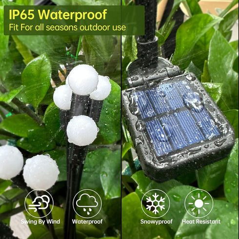 2 Pack Solar Garden Lights,Firefly Solar Powered Outdoor Waterproof Light,8 LEDs Solar Garden Decorative Light Pathway Patio Yard Lights,White, 2p...
