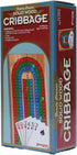 Family Classics Cribbage - Solid Wood Continuous 3 Track Board with Built-In Storage Compartment for Pegs...