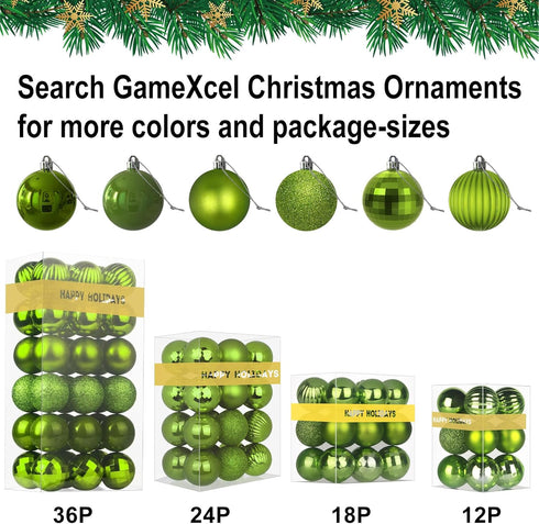 Lime Green 2.5" Christmas Balls Christmas Tree Decoration Ornaments Shatterproof Hanging Balls for Birthday Halloween Holiday Wedding Decorations ...
