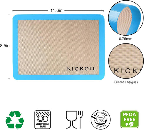Small Silicone Baking Mats Quarter Sheet Baking Mats Non Stick Silicone Oven Liners, BPA Free, Professional Grade Silicon Baking Sheet for Cookies...