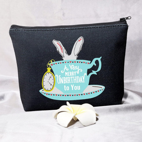 BDPWSS Makeup Bag for Travel, Alice Theme, A Very Merry Unbirthday to You, Soft Polyester, Waterproof, Cosmetic Case for Friends, Sister, Female.....