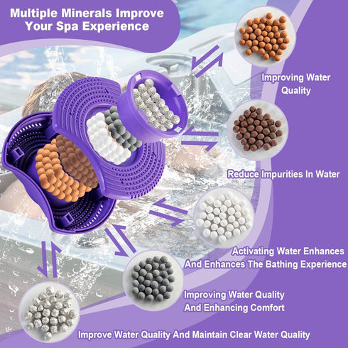 01512-261 Spa Cartridge, Hot Tub Mineral Cartridge, Spa Filter Cartridge Kit Stain and Scale Control for Hot Tub, Keep Your Spring Hot Tub Water F...