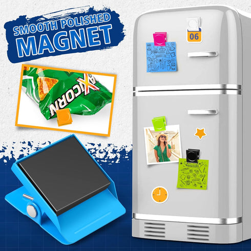 GRTARD Magnetic Clips 6Pack Magnet Metal Clips, Whiteboard Magnet Clip Strong Refrigerator Magnets Clips for Home, School, Hanging Photos, Memo No...