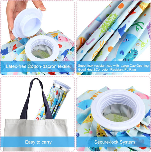 Nuanchu 3 Pieces Ice Bags for Injuries Reusable Ice Pack Hot Cold Water Bag 6 Inches, 9 Inches, 10 Inches Hot Cold Therapy and Pain Relief Pain Sc...