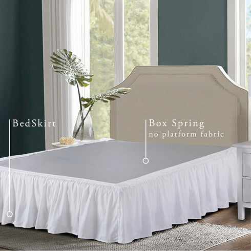 Bed Maker’s Never Lift Your Mattress Microfiber Wrap-Around Bed Skirt, Gathered Ruffled Style, Classic 14 Inch Drop Length, Twin, White...