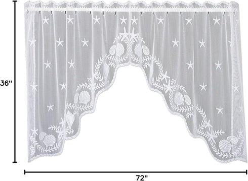 Heritage Lace White 72"X36" Tidepool Swag Pair...