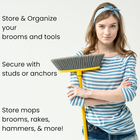 Harrier Wall-Mount Spring Clamps for Tools, Rakes and Brooms, 10-Pack...