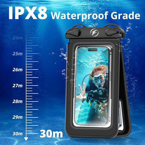 seynli Double Space Waterproof Phone Pouch - Waterproof Phone Case with Lanyard Support up to 8.0'', Water Proof Phone Case Floating Compatible wi...