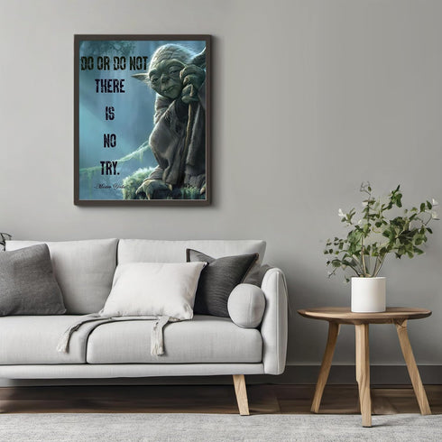 Posterizer 1 pcs-Master Yoda Quotes-Do or do not , there is no try-Movie & Cinema Art-Motivational & Inspirational Art-Gift for movie lovers- UNFR...