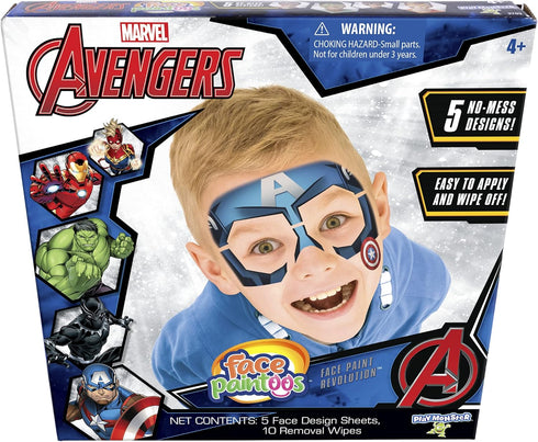 Face Paintoos — Marvel Avengers — Face Design for a Face Paint Alternative for Kids Ages 4+...