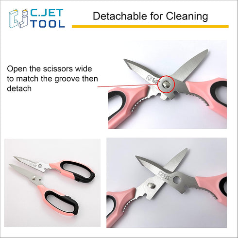 8" Heavy Duty Scissors, Utility Scissors All Purpose for Cardboard, Plastic, Carpet, Rope, Leather. Sharp Stainless Steel Blades, Non?Slip Handle,...